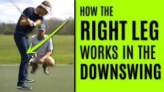 GOLF How The Right Leg Works In The Downswing [upl. by Aicek]