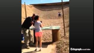 Girl 9 accidentally kills gun instructor with Uzi fatal shot not shown [upl. by Bannerman]