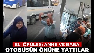 Azimli anne ve babanın zaferi Engelli oğlunu bindirmek için otobüsün önüne yattı [upl. by Niamart]