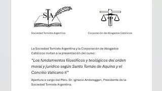 Apertura del curso quotLos fundamentos filosóficos y teológicos del orden moral y jurídicoquot [upl. by Lunsford]