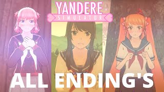 Yandere Simulator Demo ALL ENDINGS [upl. by Leilani299]