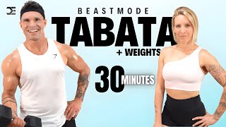 30 Min TABATA WORKOUT with WEIGHTS  Full Body  Strength  Killer Cardio [upl. by Mrots26]