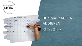 Dezimalzahlen addieren inkl Arbeitsblatt [upl. by Damalas]