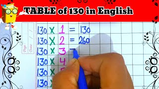 130 ka table table of 130 multiplication table pahada 130 130ka [upl. by Aziza]