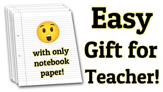 Easy teachers day gift Idea 🙂❤️ notebook paper gift idea  teachers day gift ideas easy handmade [upl. by Araiek]