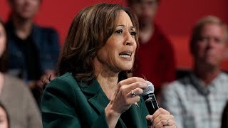 ‘Shut up and listen’ Harris town hall slammed for not allowing audience questions [upl. by Asiluj393]