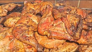 Cuisse de poulet au tonneau Barbecue Barrel Chicken Leg food chicken BBQ smoked [upl. by Wenda707]