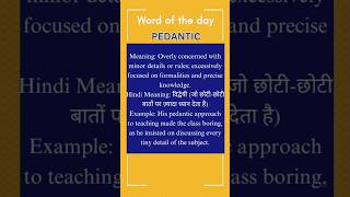 quotWord of the Day Pedantic – Understanding OverExplainingquot [upl. by Reh]