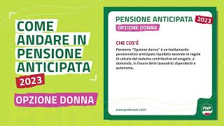 Come andare in pensione anticipata 2023  Opzione donna [upl. by Mandeville]