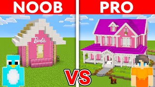 NOOB vs PRO MODERN BARBIE GIRL HOUSE Build Challenge in Minecraft [upl. by Arodnap]