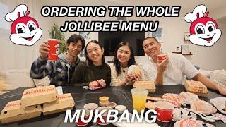 ORDERING THE WHOLE JOLLIBEE MENU  MUKBANG  The Laeno Family [upl. by Godliman]