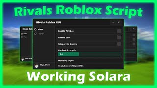 NEW Rivals Roblox Script  AimBot Esp Tp To Player  Working On Solara And Mobile  No KeyLag [upl. by Katlaps]