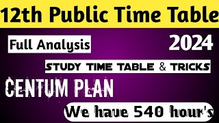 12th Public Examination Time table 2024 Full Analysis Study Time table Exam tips and tricks [upl. by Arodoet]