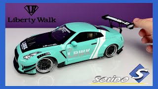 118 Nissan GTR R35 Liberty Walk mint green  Solido Unboxing [upl. by Pegasus]