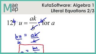 KutaSoftware Algebra 1  Literal Equations Part 2 [upl. by Franzen]