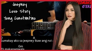 Jeepney Love Story  Yeng Constantino Guitar Cover With Lyrics amp Chords [upl. by Connor649]