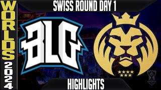 BLG vs MDK Highlights  LoL Worlds 2024 Swiss Stage Day 1  Bilibili Gaming vs Mad Lions KOI [upl. by Anyd390]