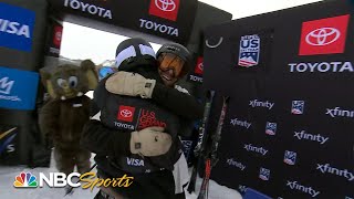 Alex Hall Colby Stevenson finish onetwo in ski slopestyle at Mammoth  NBC Sports [upl. by Ulises]