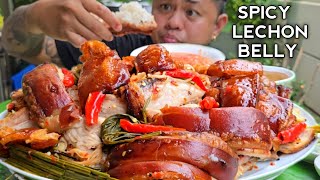 SPICY LECHON BELLY  MUKBANG PHILIPPINES  TOL BULOY MUKBANG [upl. by Robb]