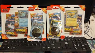 Pokemon Surging Sparks Blister Packs Opening [upl. by Trembly]