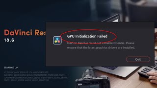 How To Fix DaVinci Resolve GPU Initialization Failed Error [upl. by Zug]