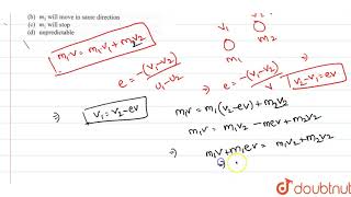 A partical of mass m1 collides head on with a stationary partical of mass [upl. by Anwahs458]