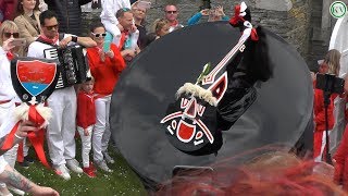 Padstow May Day 2018 the Old Obby Oss outside Prideaux Place [upl. by Eseela]