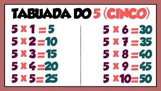 Tabuada do 5║Ouvindo e Aprendendo a tabuada de Multiplicação do 5️⃣ CINCO║Tabuada do CINCO ➯ [upl. by Hunsinger]