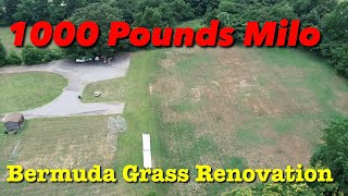 Milorganite Fertilizer 1000 POUND Application Bermuda Grass Renovation [upl. by Norel470]