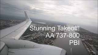 Stunning Departure from Palm Beach International Airport  American Airlines Boeing 737800 [upl. by Novahs]