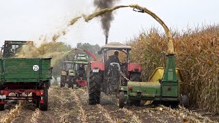 Oldtimer Kolbenfresser Team Schlüter OD mit Pöttinger Kemper PZ John Deere [upl. by Orelia]