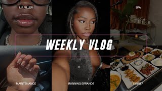 WEEKLY VLOG I got lip filler nail maintenance brand event and MORE ꨄ︎ [upl. by Naiviv]