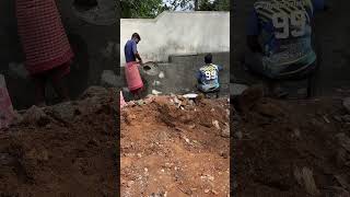 Pointing using Cement Mortar on Fence construction civilsite plasteringwork civilengineer viral [upl. by Susej]