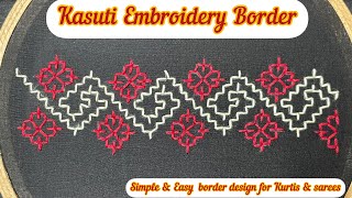 Kasuti Embroidery Border for Kurtis and sarees kasutiembroidery [upl. by Leatri]