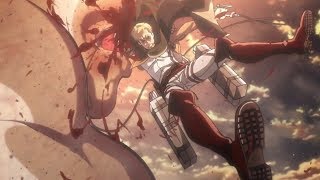 The Commander Erwin Smith loses his arm and saves Eren  Attack on Titan Season 2 [upl. by Georgeta]