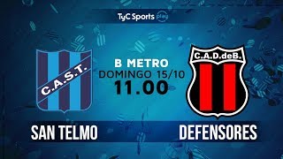 Primera B Metropolitana San Telmo vs Defensores de Belgrano l PrimeraBenTyC [upl. by Ahseined783]