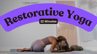 22Minute Restorative Yoga  Relax amp Rejuvenate with Bolster amp Blocks [upl. by Nyltak]