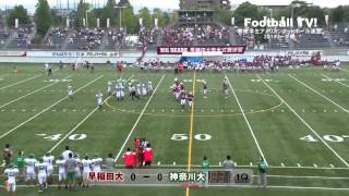 関東大学アメフト2013リーグ戦、早稲田大学vs神奈川大学 [upl. by Atnima]