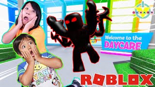 Ryan is a Baby in Roblox Let’s Play Roblox Day Care 2 with Ryan’s Mommy [upl. by Yelrebmyk]