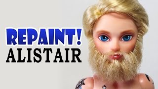 Repaint Alistair Wonderland Custom Male Doll with Beard OOAK [upl. by Hobbs]