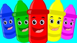 Five Little Crayons  Learn Colors  Nursery Rhymes  Kids Songs  Crayon Colors Song [upl. by Blain]