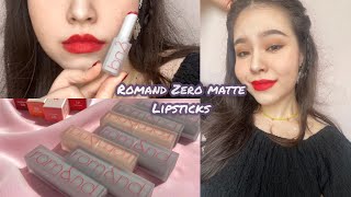 Romand zero matte lipstick reviewRomand 2020夏日新品唇膏試色！（2020目前看下來cp值最高的唇膏）｜Dominique Linn [upl. by Bell]