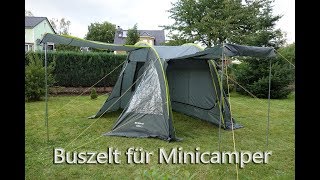 Vorstellung Buszelt  Vorzelt Touring easy für Mincamper Wohnmobil und Campingbusse [upl. by Granville]