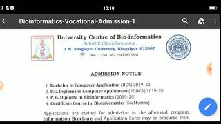 Tilka Manjhi Bhagalpur university BCAampPGDCA Admission Information 201920 [upl. by Acsehcnarf]