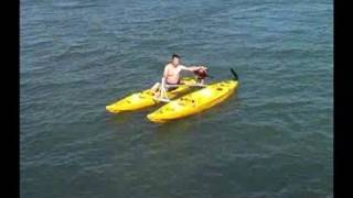 Fishing kayak and Catamaran combination demo [upl. by Assetnoc]