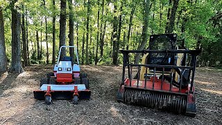 Ventrac and Forestry Mulcher Backyard Cleanup [upl. by Nnylarak]