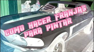 Como delinear franjas en un auto Mustang  Sr Custom [upl. by Mears]