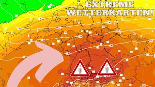 EXTREME WETTERKARTEN Modelle berechnen Temperaturen bis zu 30 Grad mit einer Milden SÜDWESTDRÜSE [upl. by Aicekan]