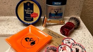 Vergulde HandShave Soap amp Playboy Fire Brigade Aftershave Balm First use and opinion [upl. by Meldoh696]