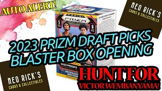 AUTO ALERT Hunt for Wembanyama Opening a 2023 Prizm Draft Picks Basketball Blaster nba best [upl. by Enilec]